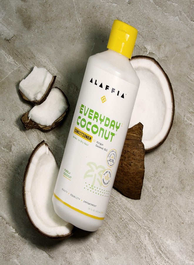 Alaffia Hair Care, Everyday Coconut Conditioner, Daily Moisturizer, Wavy & Curly Hair Products, Vitamin E, Virgin Coconut Oil, Ginger Extract,Purely Coconut, 2 Pack - 16 Fl Oz - Image 5